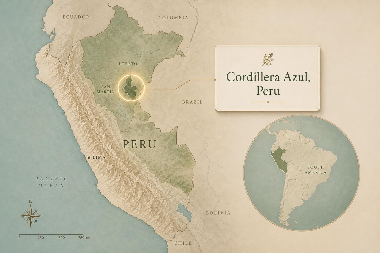 Map of Cordillera Azul