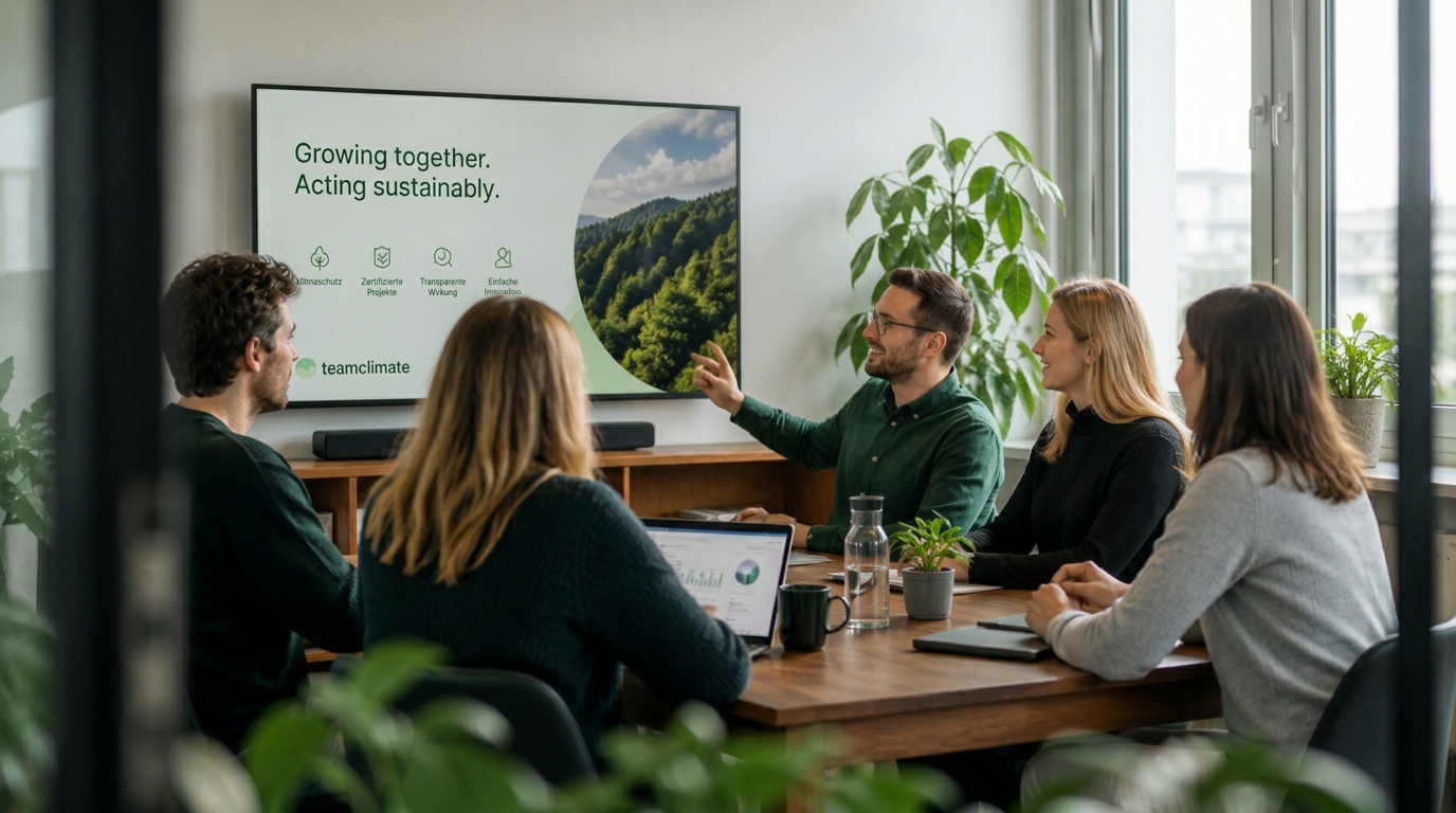 Team meeting discussing climate strategy